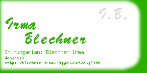 irma blechner business card